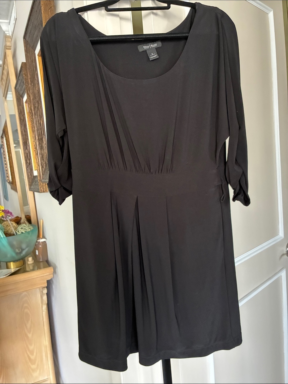White House Black Market Black Scoop Neck Mini Dress
